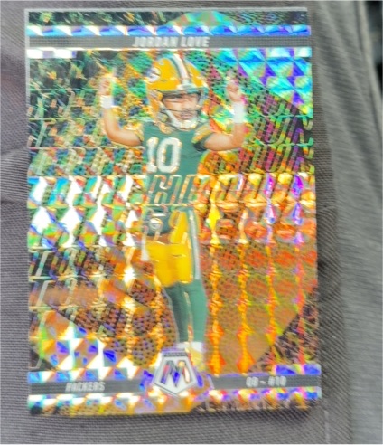 2025 Panini Mosaic #15 Jordan Love Touchdown Masters Green Mosaic Prizm — front
