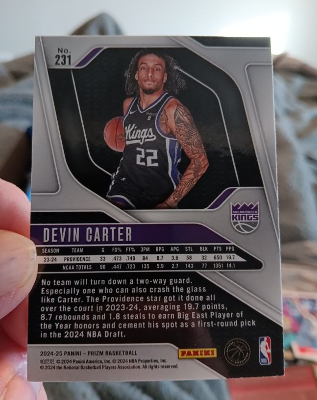 2024-25 Panini Prizm #231 Devin Carter — front