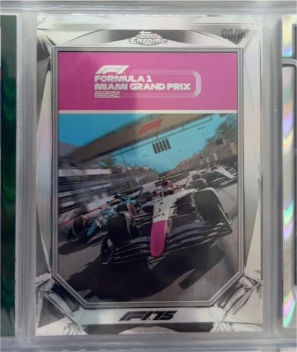 2025 Topps Chrome F1 #F175-4 Miami Grand Prix Diamond Drives 00/00 Error — front
