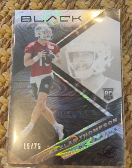 2024 Panini Black #15/75 Kylin Hill Thompson — front