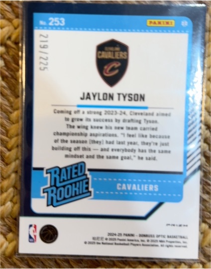 2024-25 Panini Donruss Optic #253 Jaylon Tyson — front