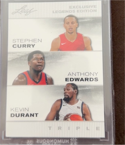 2024 Leaf Exclusive Legends Edition #ELE-44 Stephen Curry / Anthony Edwards / Kevin Durant — front