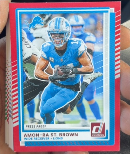 2025 Donruss #81 Amon-Ra St. Brown Press Proof Red — front