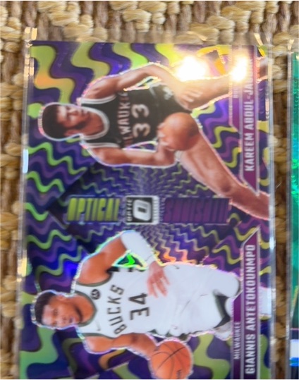 2024-25 Donruss Optic Optical Illusions #4 Giannis Antetokounmpo/Kareem Abdul-Jabbar — front