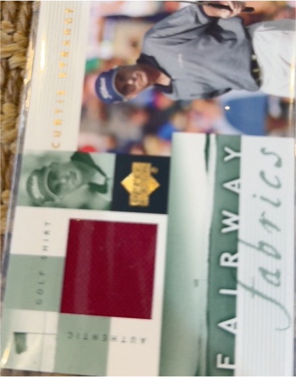 2002 Upper Deck Fairway Fabrics #CS-FF Curtis Strange — front