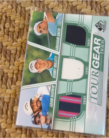 2021 SP Game Used Tour Gear Trios #TG3HWA Adam Hadwin / Danny Willett / Abraham Ancer — front