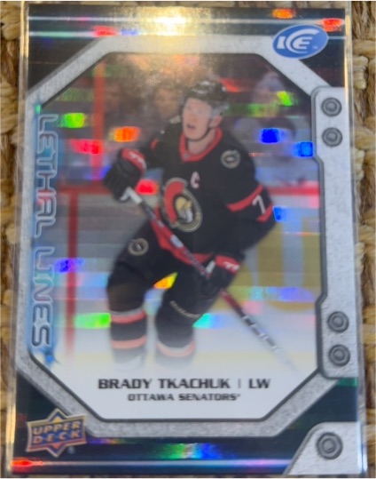 2022-23 Upper Deck Ice #LL-7C Brady Tkachuk Lethal Lines — front