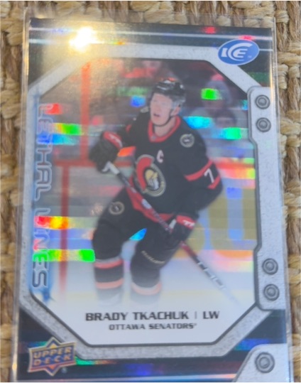2022-23 Upper Deck Ice Lethal Lines #LL-7C Brady Tkachuk — front