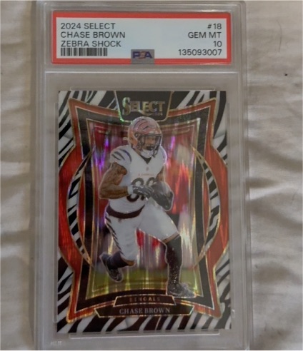 2024 Panini Select #18 Chase Brown Zebra Shock — front