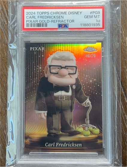 2024 Topps Chrome Disney #PG9 Carl Fredricksen Pixar Gold-Refractor — front