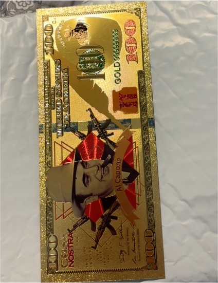 Al Capone Gold Foil Collectible Banknote — front