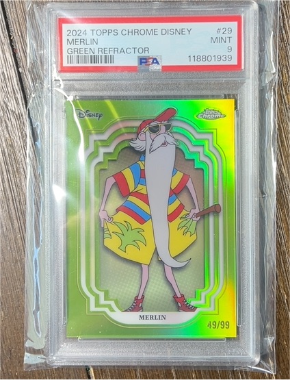 2024 Topps Chrome Disney #29 Merlin Green Refractor — front