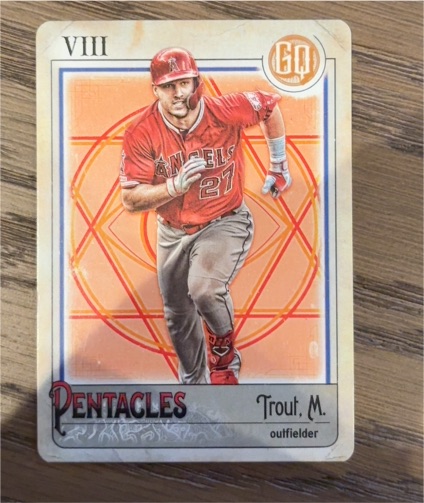 2021 Topps Gypsy Queen #TOD-16 Mike Trout Tarot of the Diamond Pentacles — front