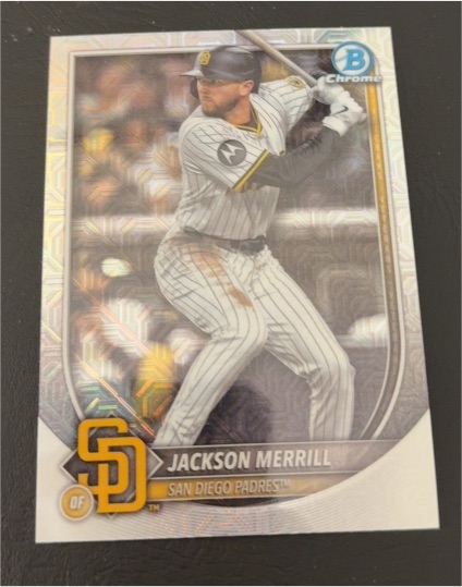 2025 Bowman Chrome #38 Jackson Merrill Mojo Refractor — front
