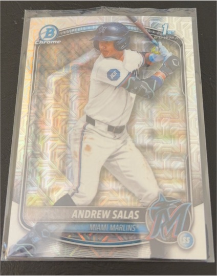 2025 Bowman Chrome #BCP-156 Andrew Salas Mojo Refractor — front