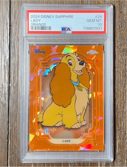 2024 Topps Chrome Disney Sapphire Orange #24 Lady — front