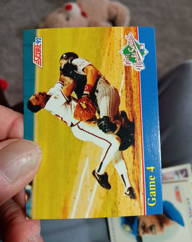 1990 Score Baseball World Series Game 4 #703 — front