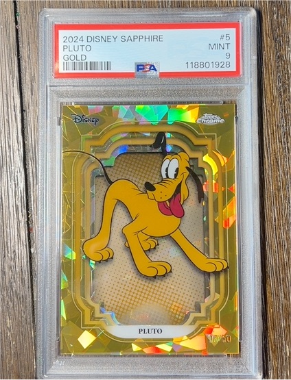 2024 Topps Chrome Sapphire Disney #5 Pluto Gold — front