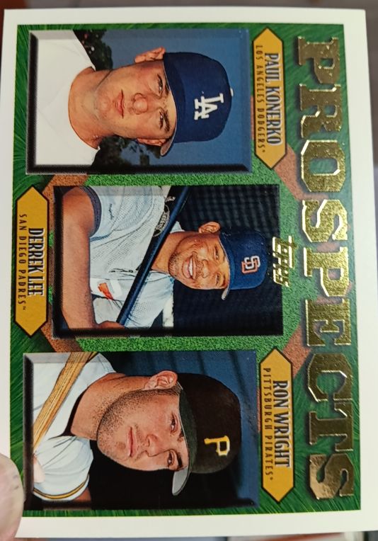 1997 Topps #489 Paul Konerko / Derrek Lee / Ron Wright — front