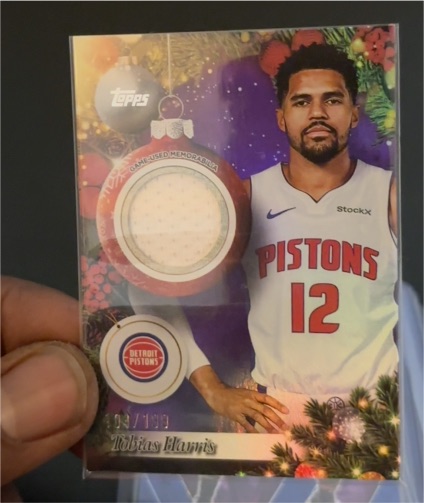 2025-26 Topps Holiday #PR-TH Tobias Harris Player Relic Purple /199 — front