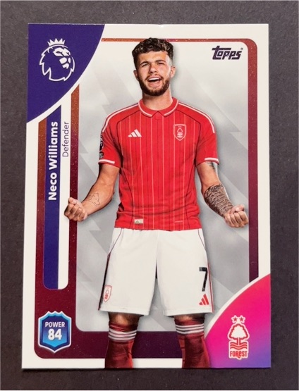 2025-26 Topps Premier League #240 Neco Williams — front