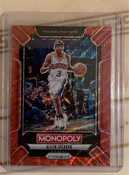 2024-25 Panini Prizm Monopoly Red Wave Prizm Legend #LEG1 Allen Iverson — front