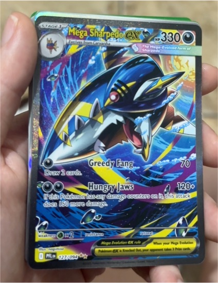2025 Pokémon Mega Sharpedo EX #127/094 — front