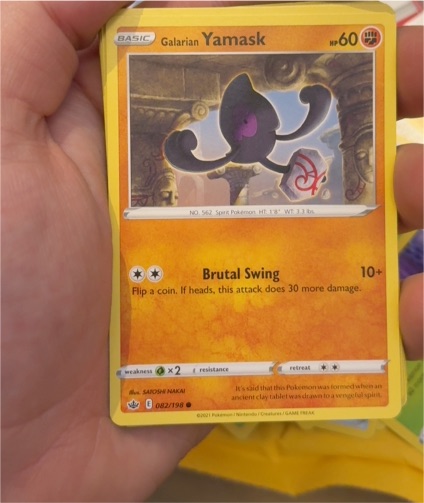 2021 Pokémon SWSH06: Chilling Reign #082 Galarian Yamask — front