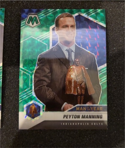 2021 Panini Mosaic #263 Peyton Manning Man of the Year Green Mosaic Prizm — front