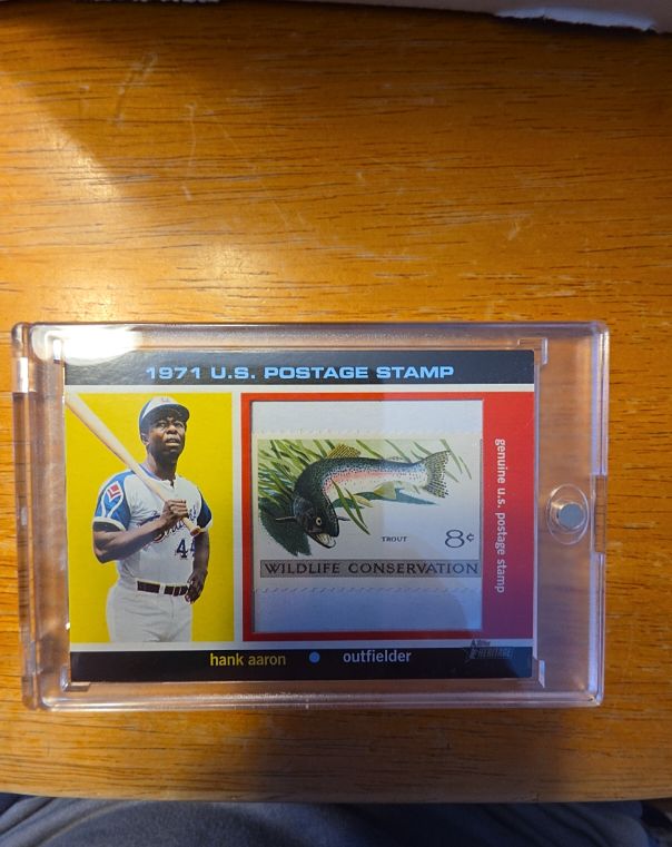 1971 Fleer #N/A Hank Aaron Wildlife Conservation U.S. Postage Stamp — front