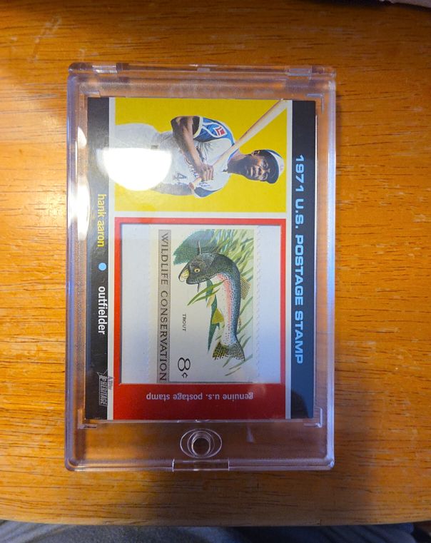 1984 Fleer Hank Aaron 1971 U.S. Postage Stamp — front