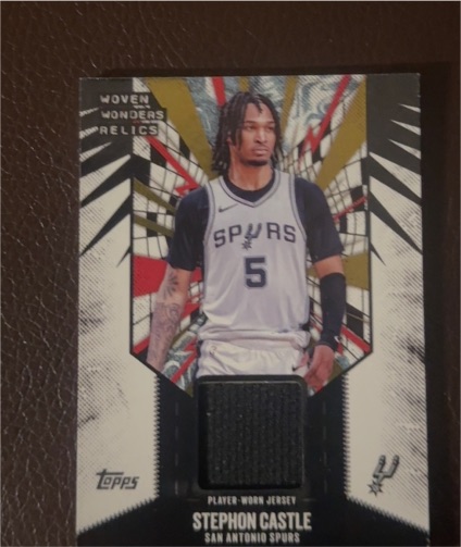 2025-26 Topps Woven Wonders Relics #WW-SC Stephon Castle — front