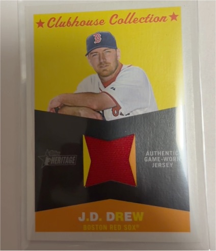 2009 Topps Heritage Clubhouse Collection Relics #CC-JD J.D. Drew — front