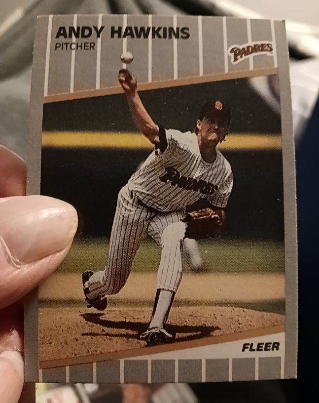 1989 Fleer #307 Andy Hawkins — front