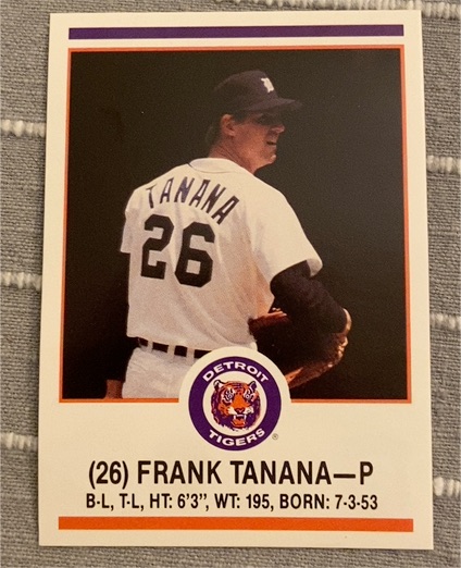 1989 Michigan State Police #26 Frank Tanana — front