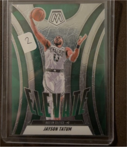 2024-25 Panini Mosaic #4 Jayson Tatum Elevate Green Prizm — front