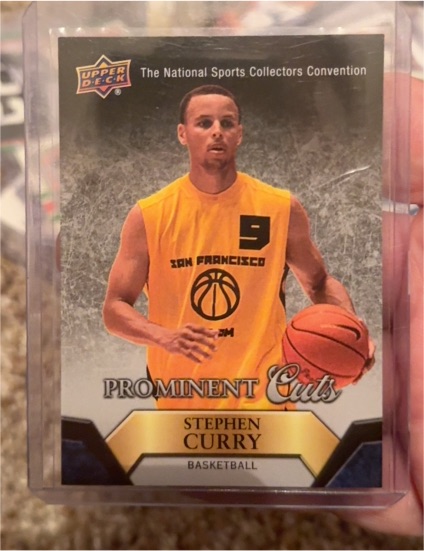 2015 Upper Deck National Convention Prominent Cuts #NSCC-9 Stephen Curry — front