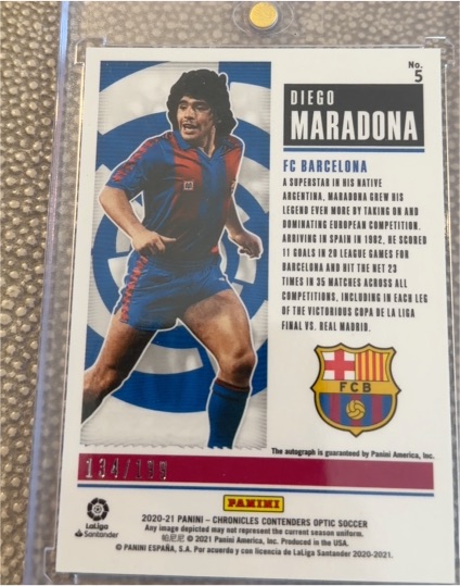 2020-21 Panini Chronicles Contenders Optic Soccer #5 Diego Maradona — front