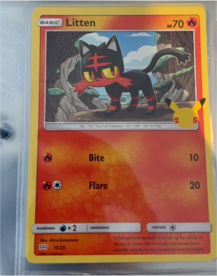2021 Pokémon McDonald's 25th Anniversary #15 Litten — front