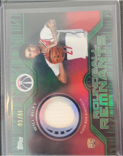 2025-26 Topps #RRR-WR Will Riley Rookie Roundball Remnants Patch — front