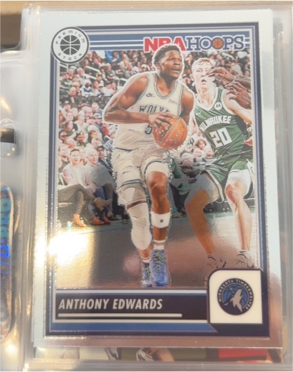 2023-24 Panini NBA Hoops Premium Stock #87 Anthony Edwards — front