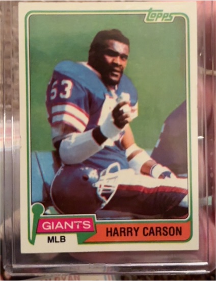 1981 Topps #475 Harry Carson — front