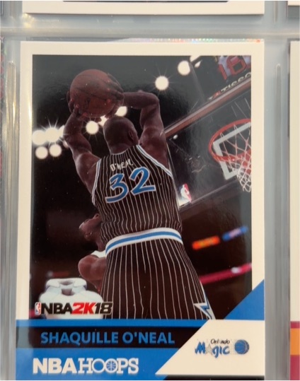 2017-18 Panini NBA Hoops #25 Shaquille O'Neal NBA2K18 Orlando Magic — front