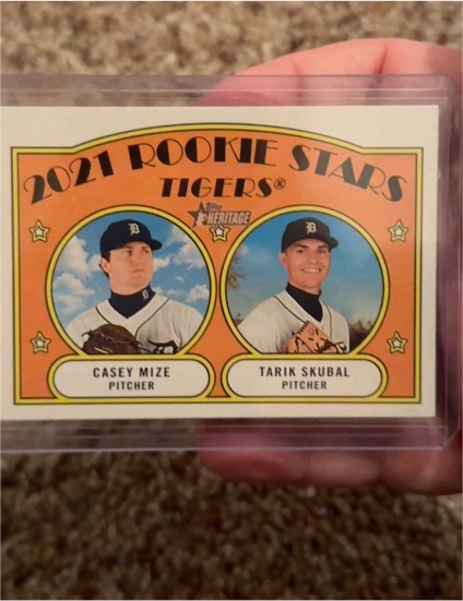 2021 Topps Heritage #253 Casey Mize / Tarik Skubal Rookie Stars — front