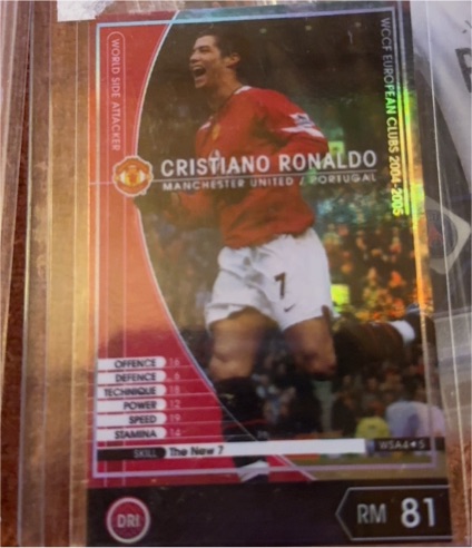 2004 Panini WCCF European Clubs World Side Attackers #WSA4/5 Cristiano Ronaldo — front