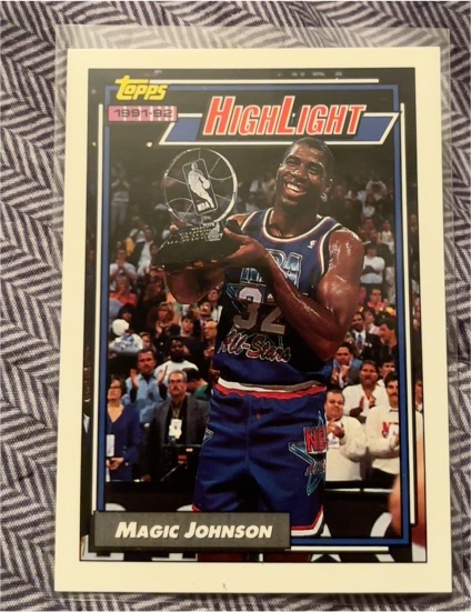 1991-92 Topps Highlight #2 Magic Johnson — front