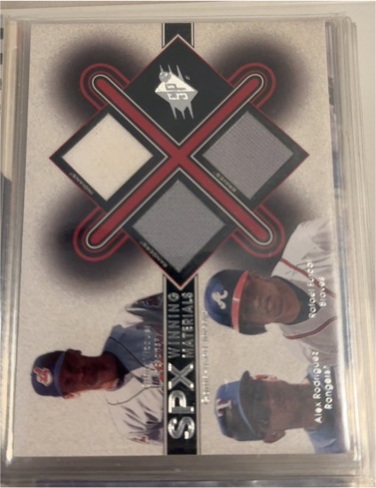 2001 Upper Deck SPx Winning Materials Triple Jersey Omar Vizquel Alex Rodriguez Rafael Furcal #AX3287 — front