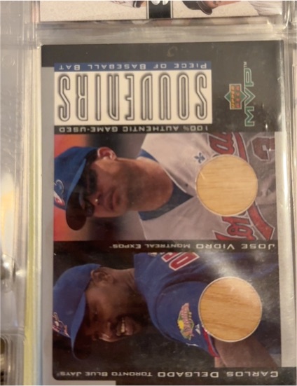 2001 Upper Deck MVP Souvenirs #B-JV/CD Jose Vidro/Carlos Delgado — front
