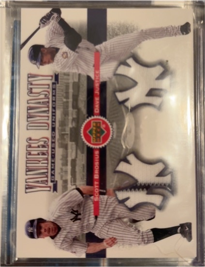 2001 Upper Deck Yankees Dynasty #YJ-BJ Scott Brosius/Dave Justice — front