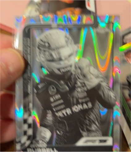 2025 Topps Chrome Formula 1 #103 George Russell Grand Prix Winner Black & White Raywave Refractor — front